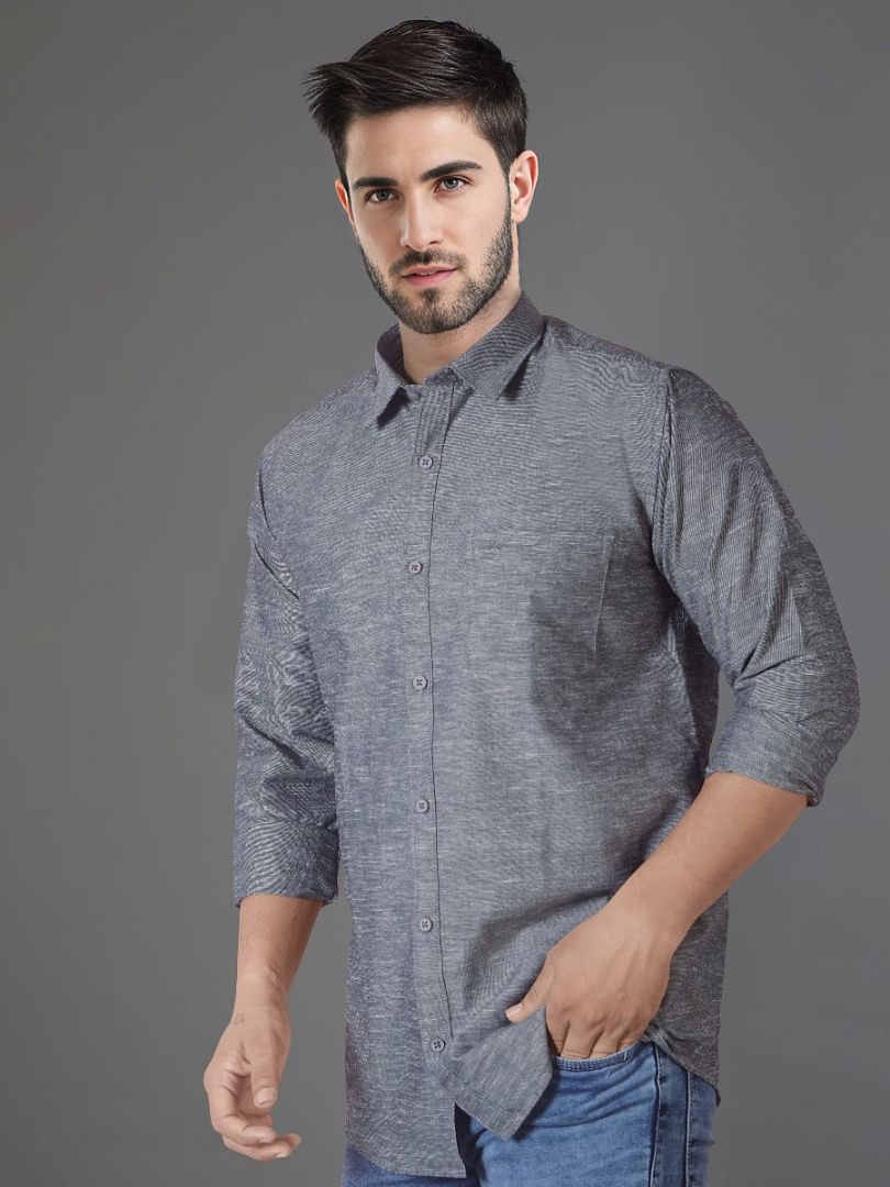 Authenzaa Men Casual Shirt SFCS012 Grey 