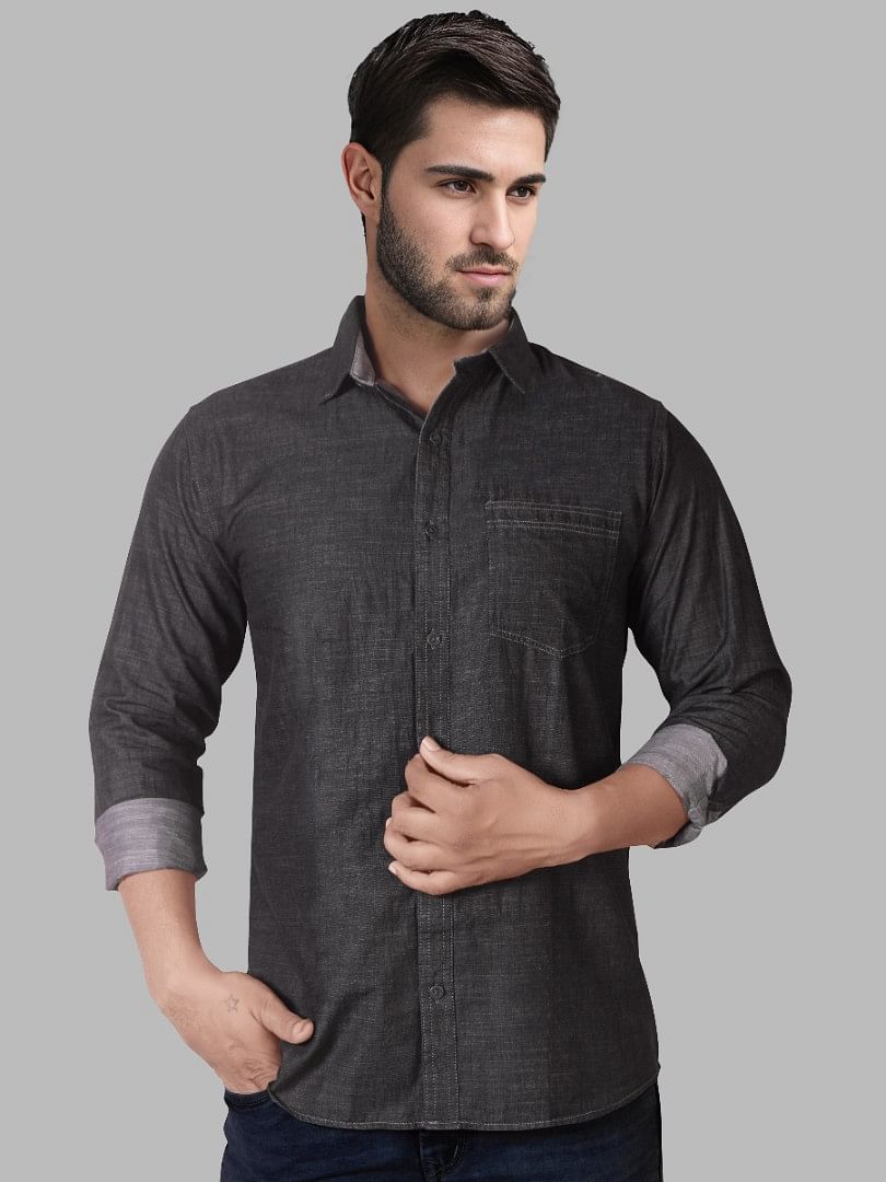 Authenzaa Men Casual Shirt SFCS013 Black  