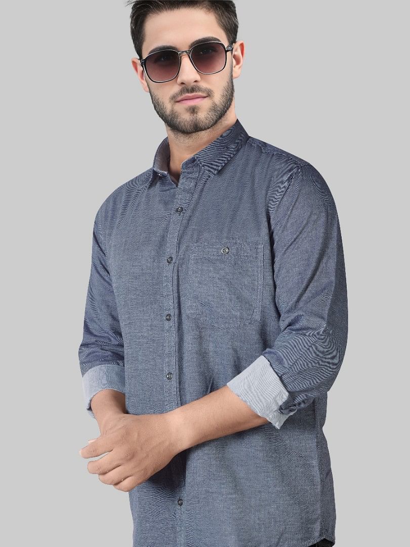 Authenzaa Men Casual Shirt SFCS013 Blue 