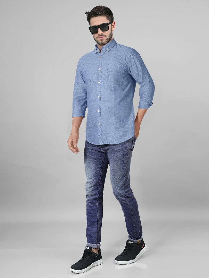 Authenzaa Men Casual Shirt SFCS015 Blue 