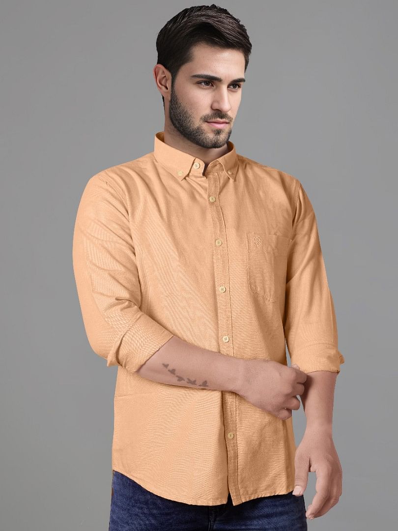 Authenzaa Men Casual Shirt SFCS015 Peach 