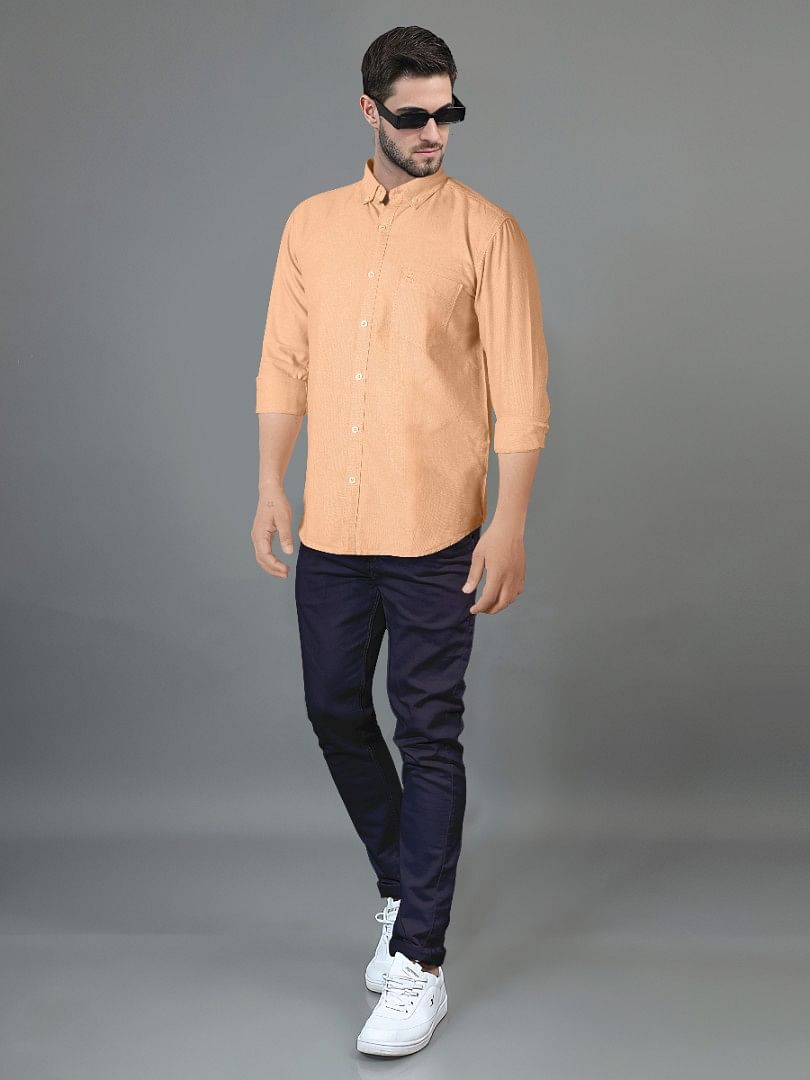 Authenzaa Men Casual Shirt SFCS015 Peach 