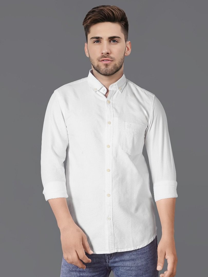 Authenzaa Men Casual Shirt SFCS015 White 