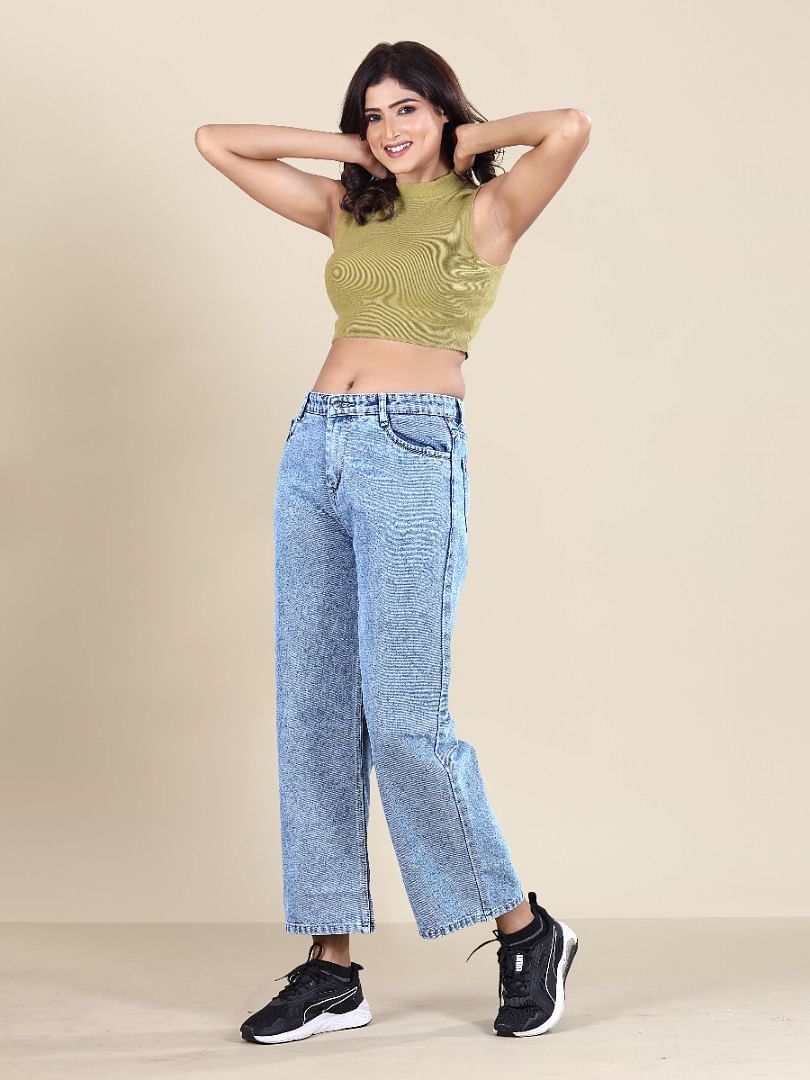 Authenzaa Women Jeans WDJBS003 Mid Blue 