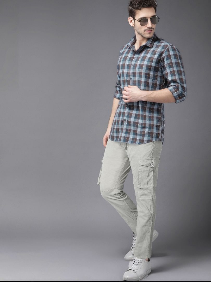 Authenzaa Men Cargo Pant 4SCP003 Light Grey 