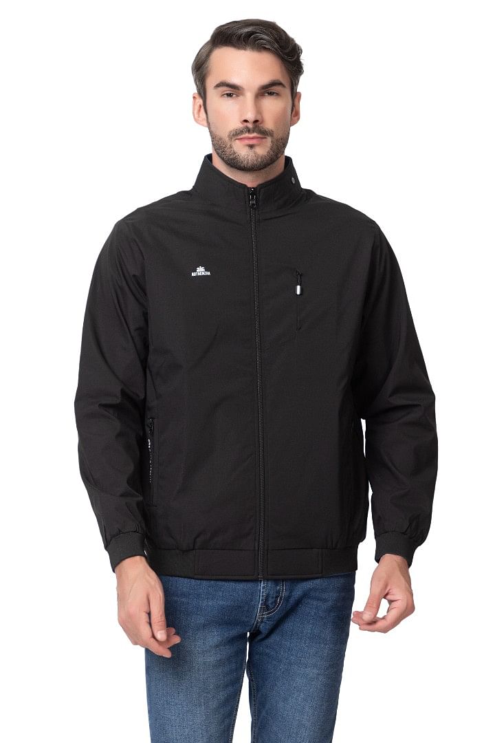 Authenzaa Men Light Weight Winter Jacket MILJ004 Black 