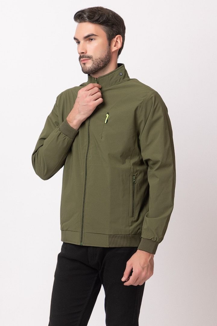 Authenzaa Men Light Weight Winter Jacket MILJ004 Light Olive 