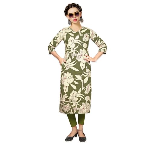 Authenzaa Women Kurti NHWKT001 Green 