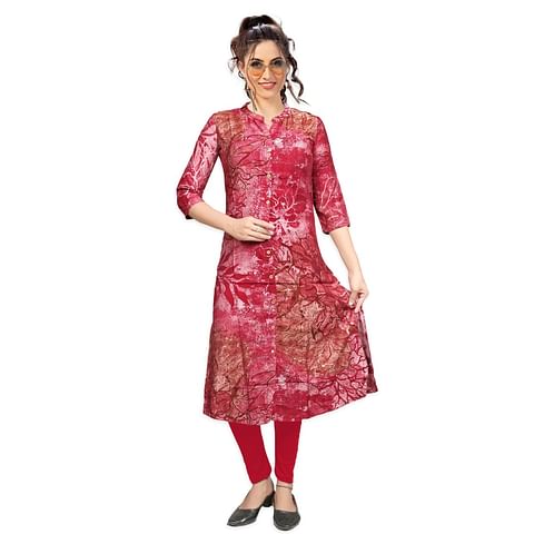 Authenzaa Women Kurti NHWKT011 Maroon 