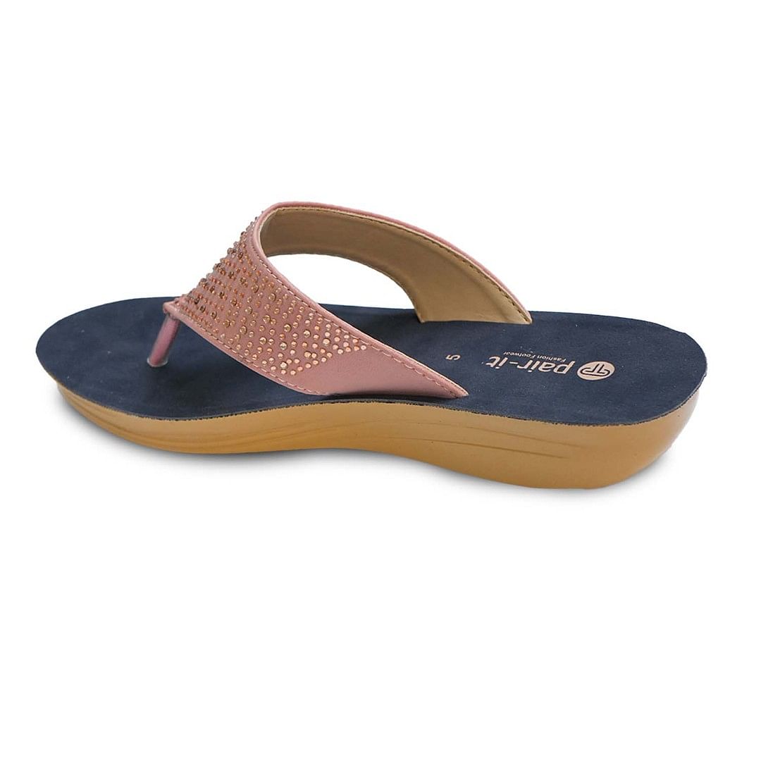 Pair-it Women PU Slippers MS-Pattern005 Pink