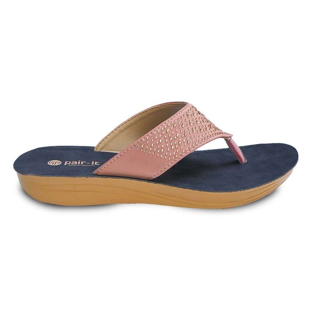 Pair-it Women PU Slippers MS-Pattern005 Pink
