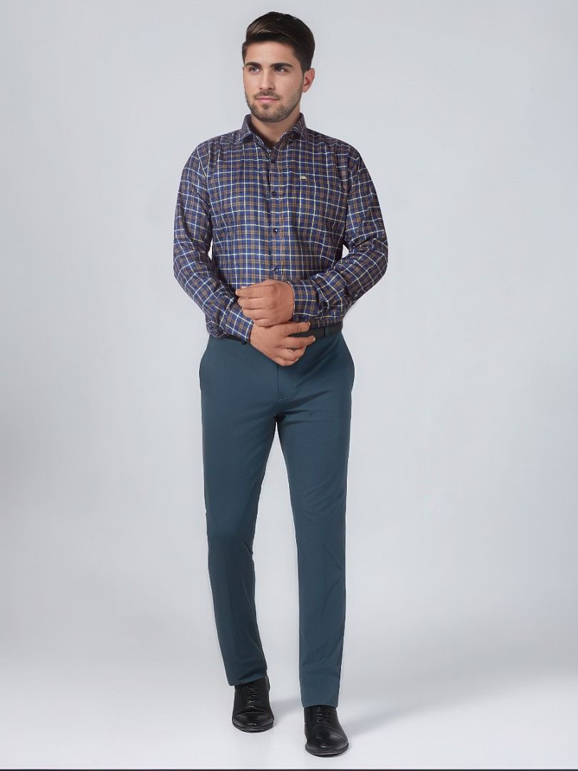 Authenzaa Men Slim Fit Formal Shirt ASFS013 Multi 9