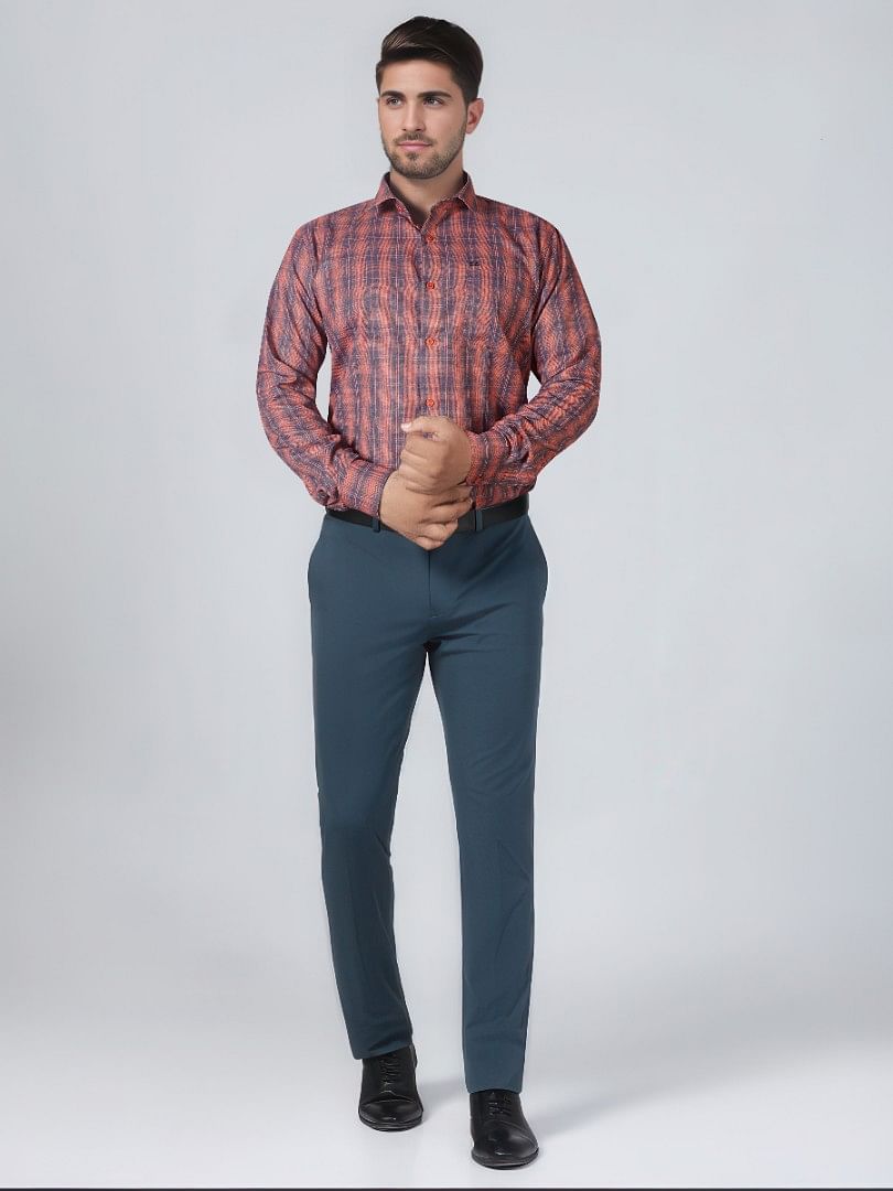 Authenzaa Men Slim Fit Formal Shirt  ASFS013 MULTI 5