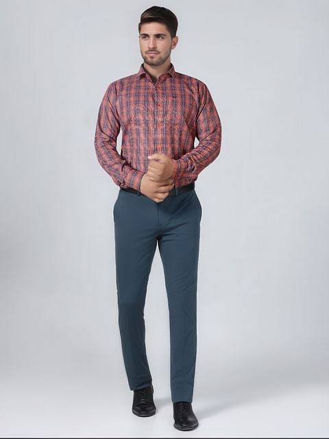 Authenzaa Men Slim Fit Formal Shirt  ASFS013 MULTI 5