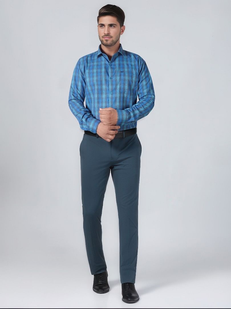 Authenzaa Men Slim Fit Formal Shirt  ASFS013 MULTI 4