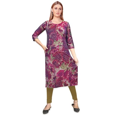 Authenzaa Women Kurti NHWKT021 Purple 