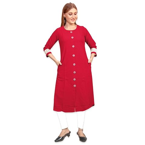 Authenzaa Women Kurti NHWKT022 Maroon 