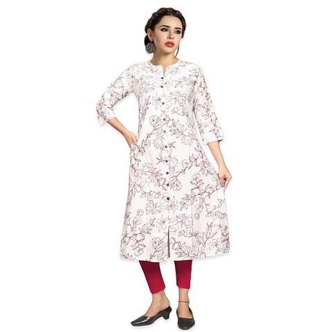 Authenzaa Women Kurti NHWKT023 Maroon 