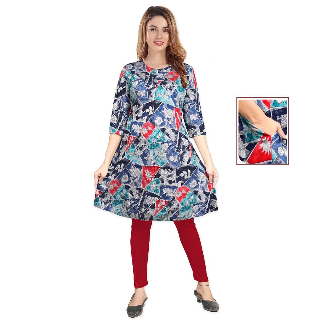 Authenzaa Women Kurti NHWKT024 Blue 