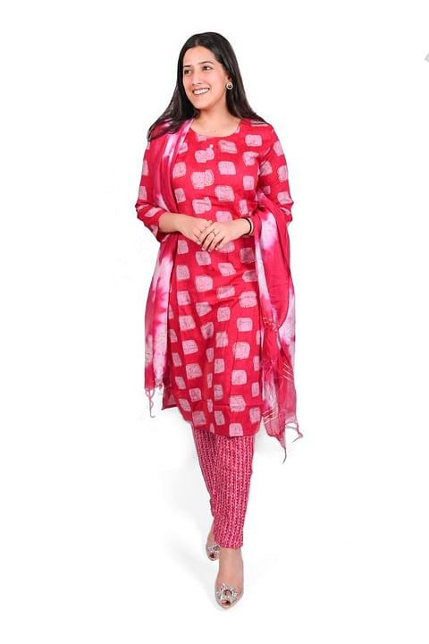 Authenzaa Women 3Pcs Kurti Set SFBKS020 Rani 