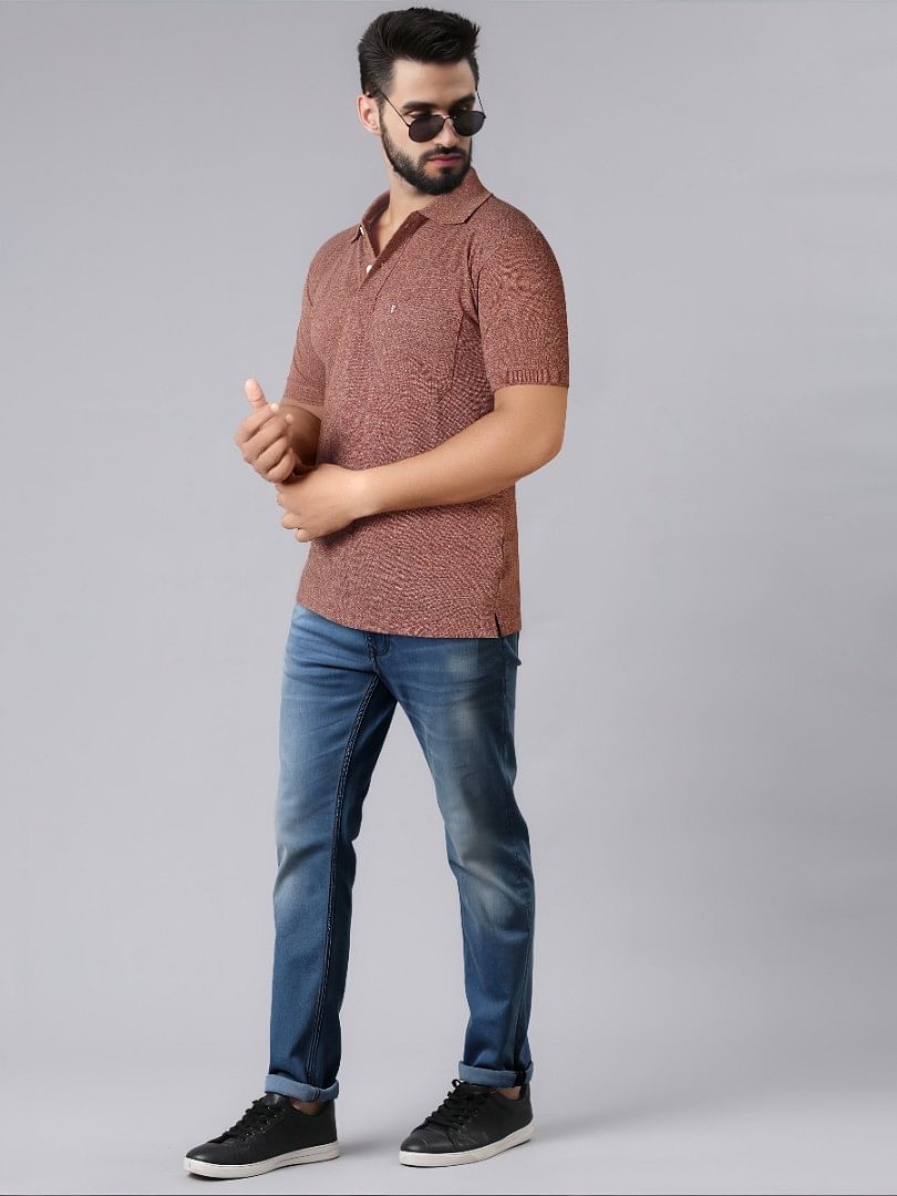 Authenzaa Men Polo T-Shirt BKPT001 Brown 