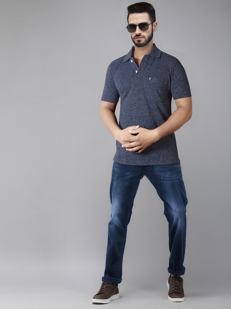 Authenzaa Men Polo T-shirt  BKPT001 Navy