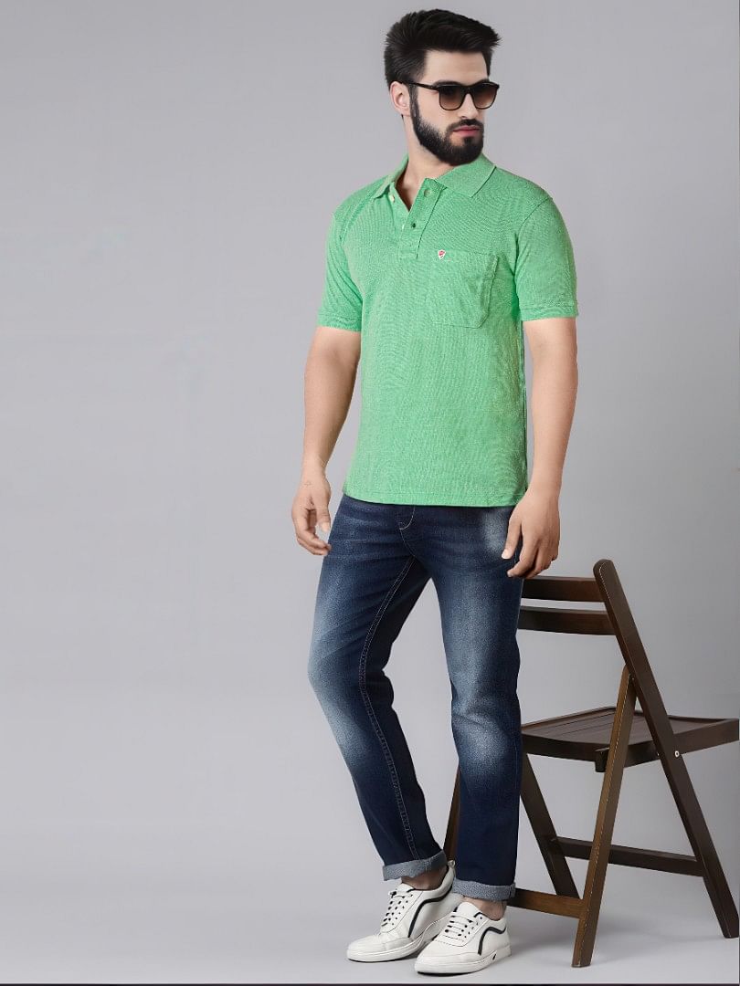 Authenzaa Men Polo T-shirt BKPT001 Olive