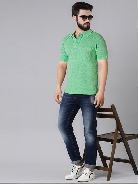 Authenzaa Men Polo T-shirt BKPT001 Olive