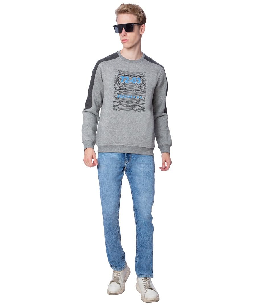 Authenzaa Men Sweatshirts SHMS003 Light Grey 