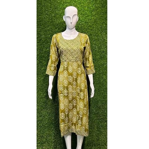 Authenzaa Women Kurti ATKT031 Green