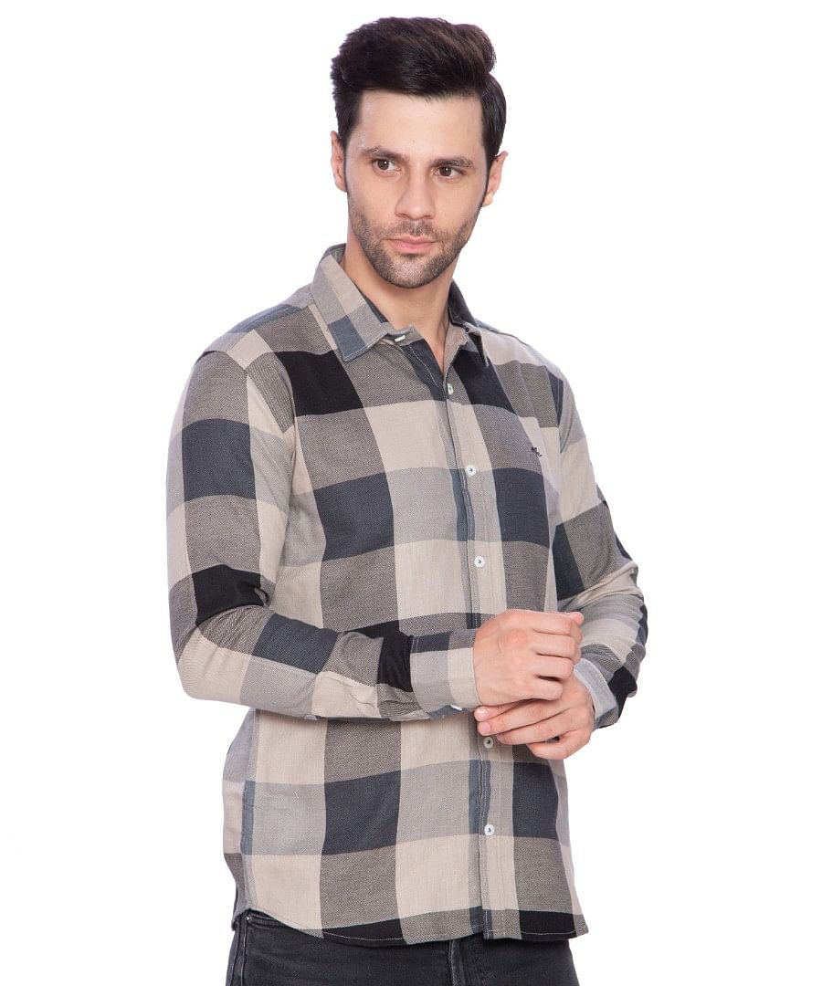 Authenzaa Men Casual Shirt SFCS010 Brown 