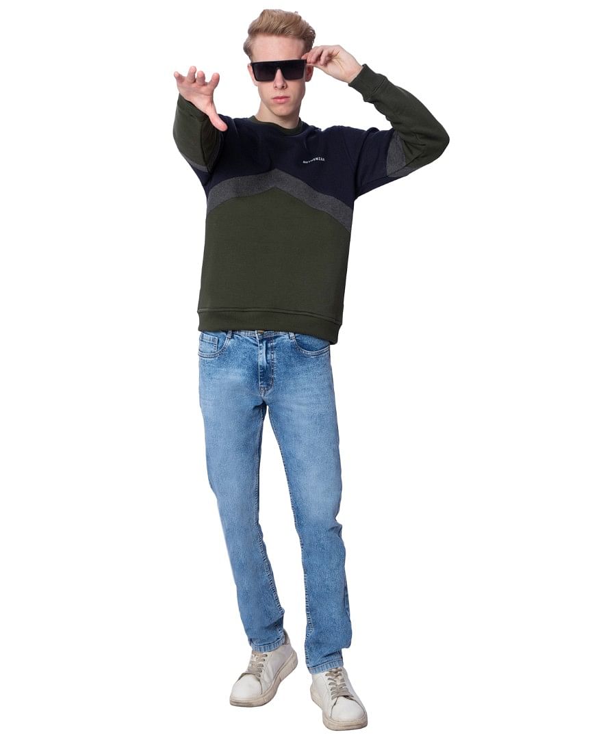 Authenzaa Men Sweatshirts SHMS003 Olive 