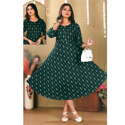 Authenzaa Women Kurti ATKT032 Green