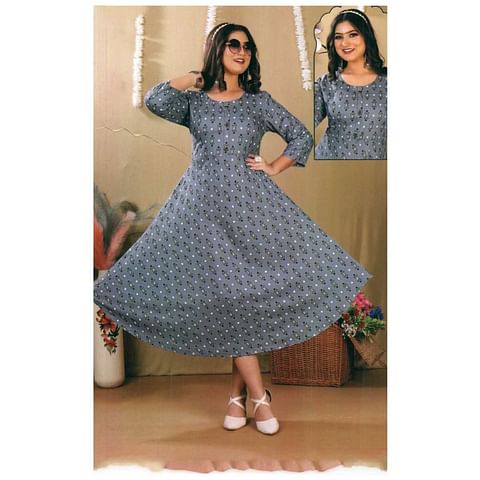 Authenzaa Women Kurti ATKT032 Light Grey