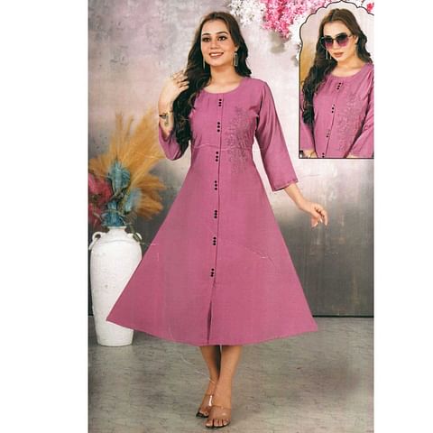 Authenzaa Women Kurti ATKT030 Onion 