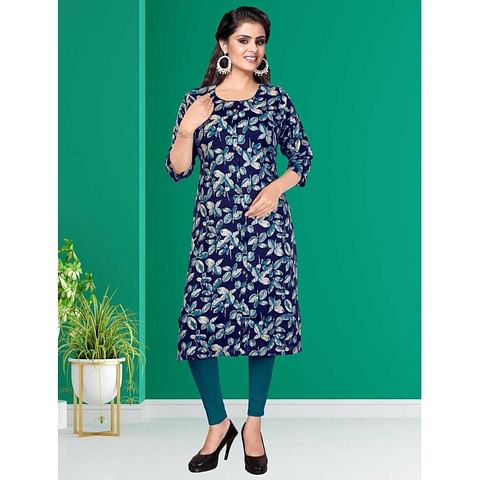 Authenzaa Women Kurti SDKT002 Navy 