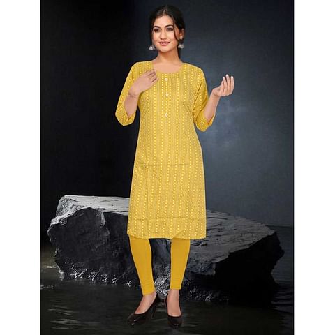 Authenzaa Women Kurti SDKT003 Yellow 