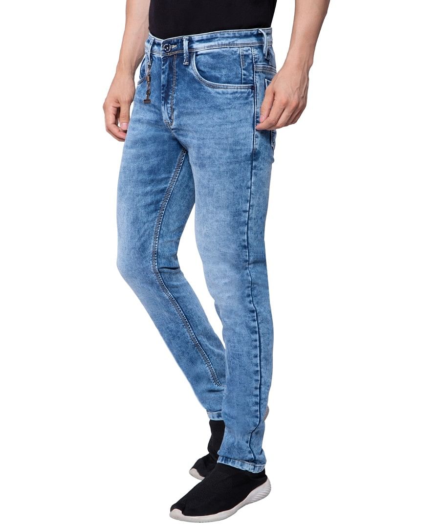 Authenzaa Men Denim Jeans SFDJ005, Sky Blue