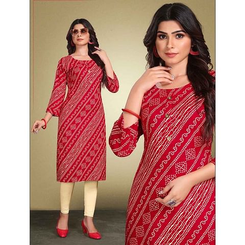 Authenzaa Women Kurti LPKT001 Maroon 
