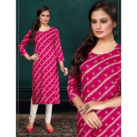 Authenzaa Women Kurti LPKT001 Pink 
