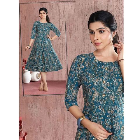 Authenzaa Women Kurti LPKT004 Blue 