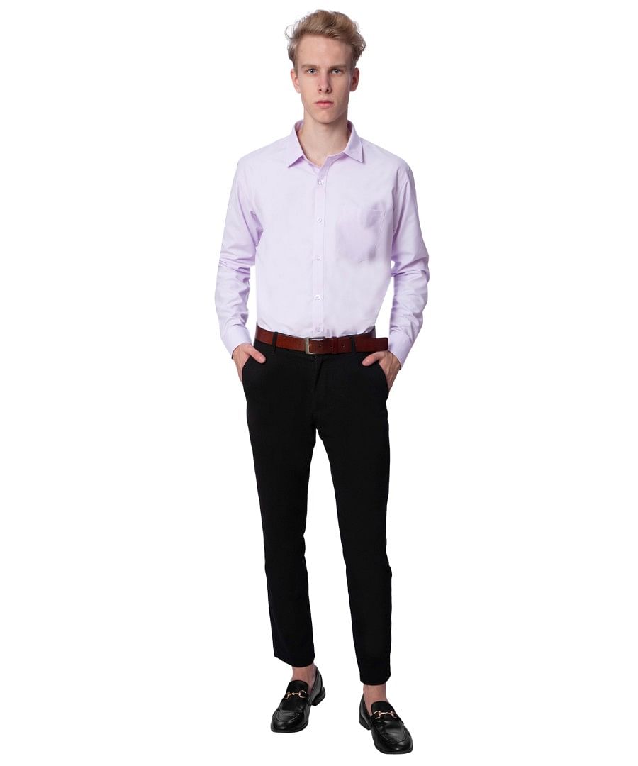 Authenzaa Men Formal Shirt ESFS003 Purple 