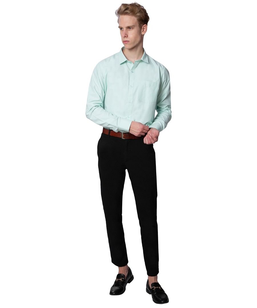Authenzaa Men Formal Shirt ESFS003 Green 