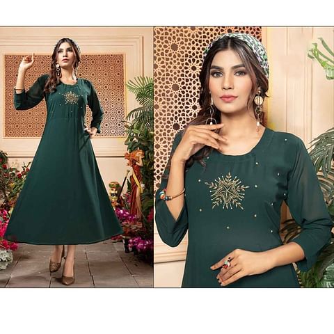 Authenzaa Women Kurti LPKT005 Green