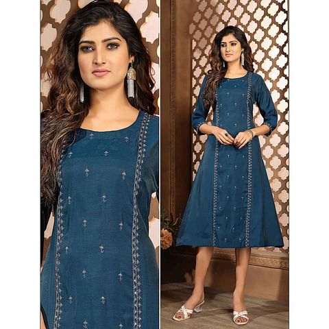 Authenzaa Women Kurti LPKT006 Blue