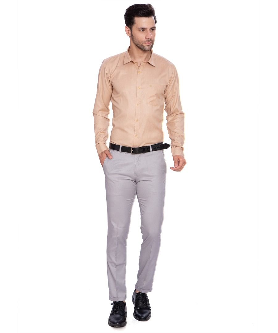 Authenzaa Men Formal Shirt ITFS007 Beige 