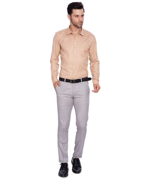 Authenzaa Men Formal Shirt ITFS007 Beige 
