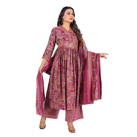 Authenzaa Women Kurti 3PC Set MGKS003 Multi