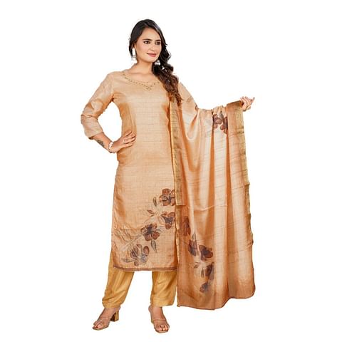 Authenzaa Women Kurti 3PC Set MGKS012 Cream