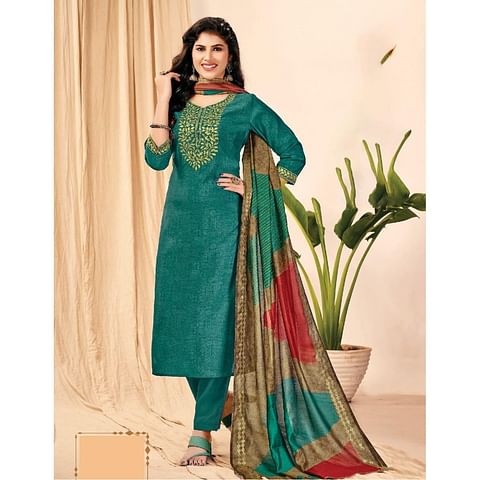 Authenzaa Women Kurti 3Pcs Set MGKS016 Green 